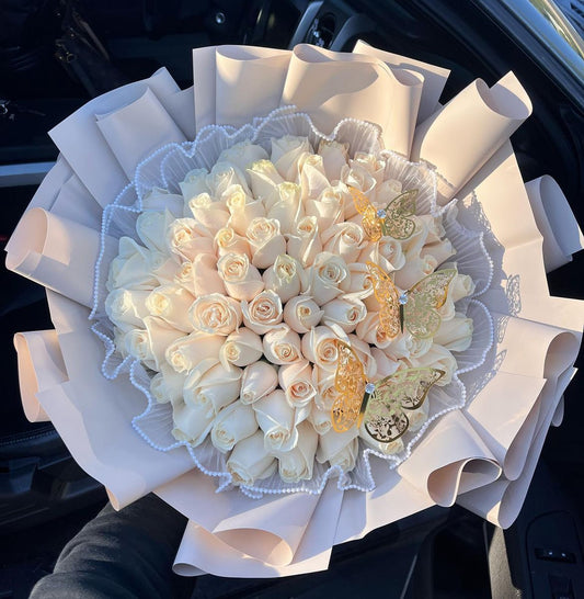 White Roses Bouquet- Fresh Roses