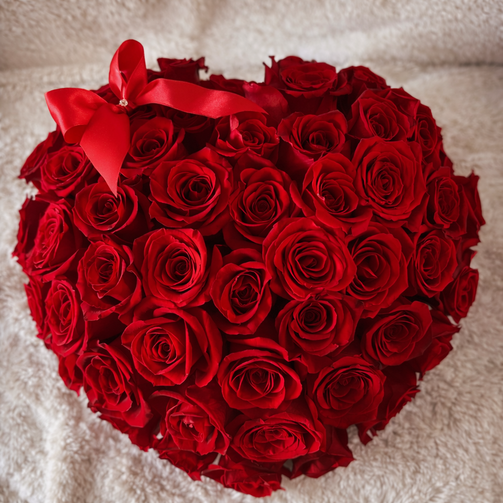 Eternal Love Heart Box - Fresh Roses