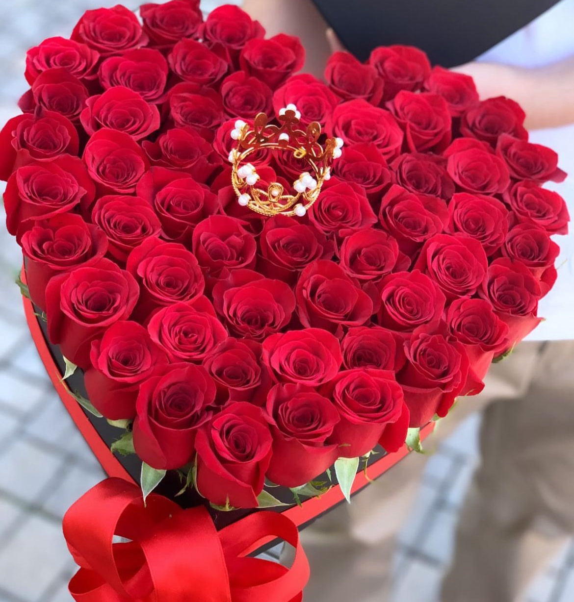 Red Roses Full Heart - Fresh Roses