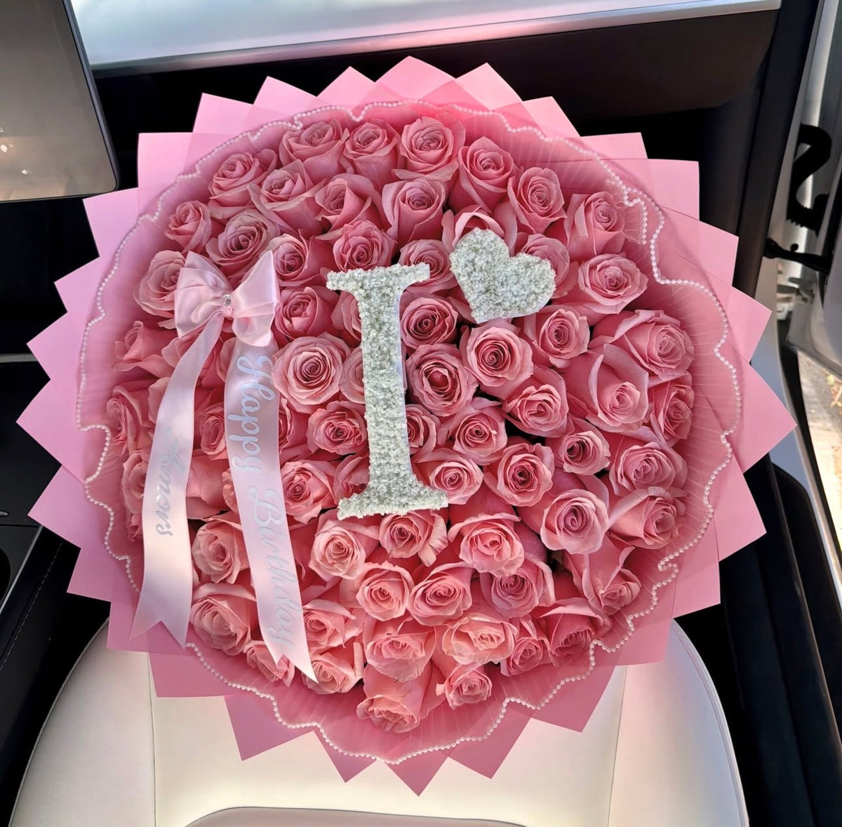 Signature Initial Bouquet – Fresh Roses