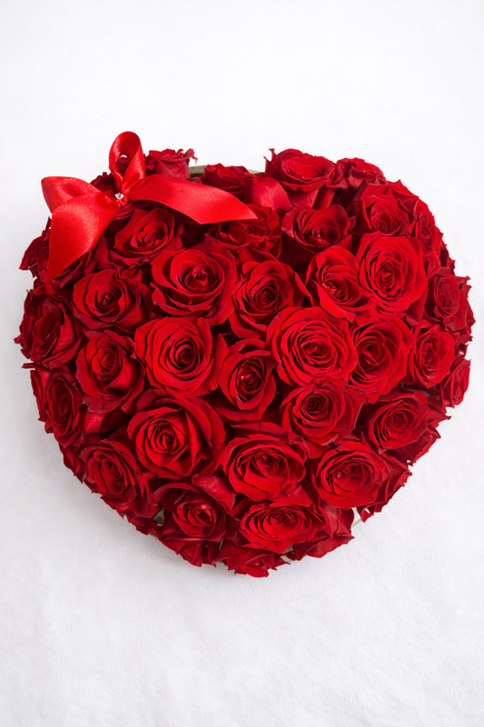 Eternal Love Heart Box - Fresh Roses