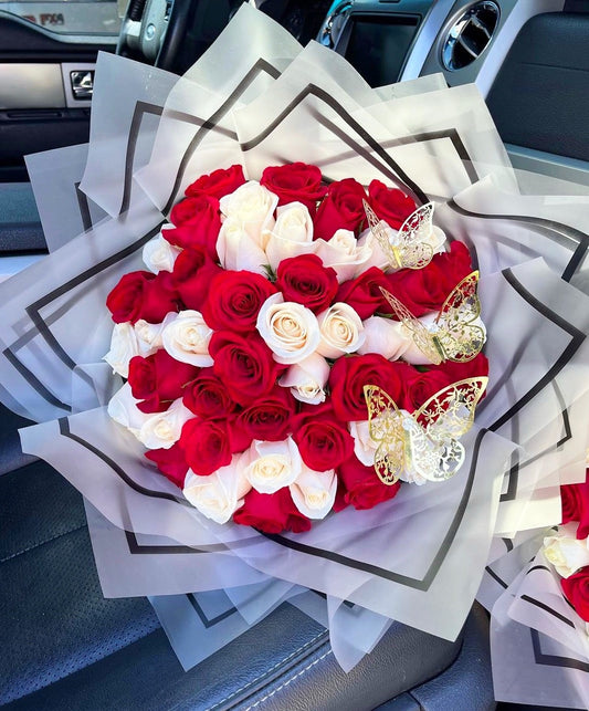 Red & White - Fresh Roses